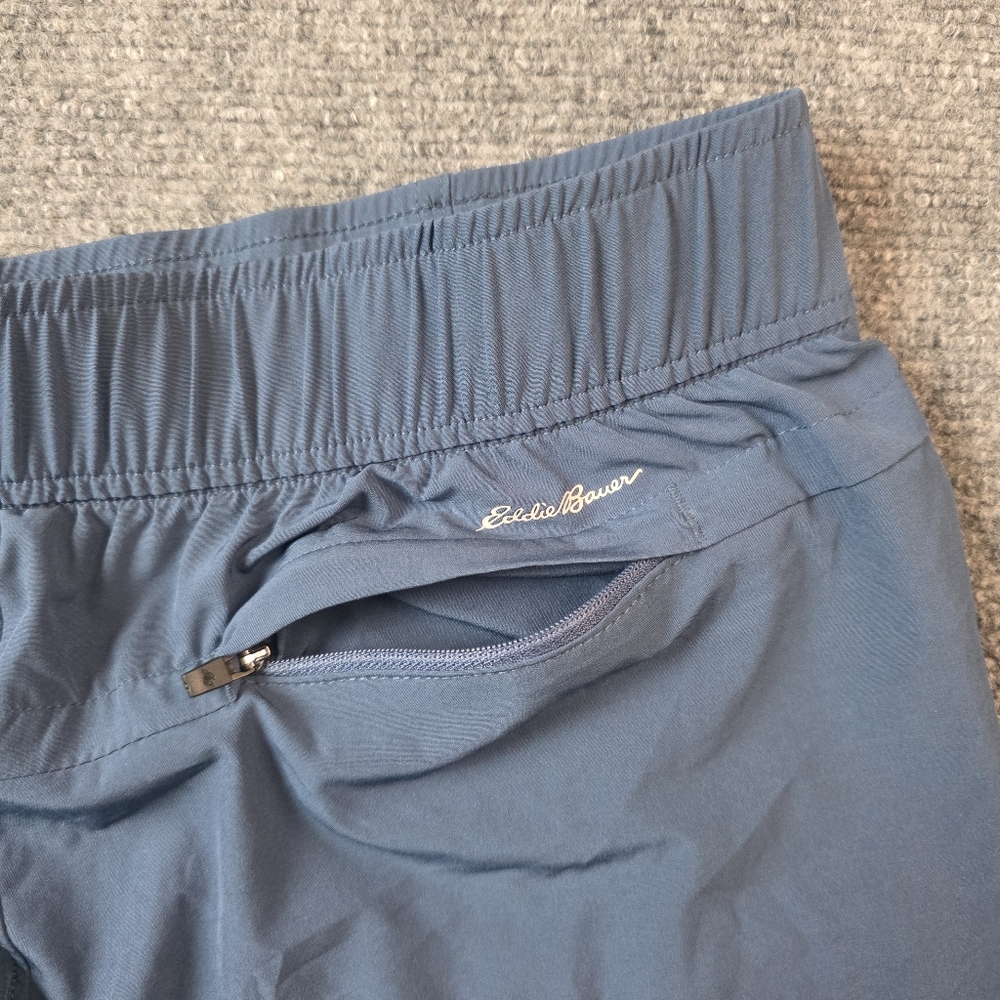 Eddie Bauer Departure Ankle Pants M Dusted Indigo Stretch UPF 50+ Travel Hike - Picture 5 of 11